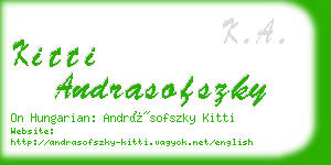 kitti andrasofszky business card